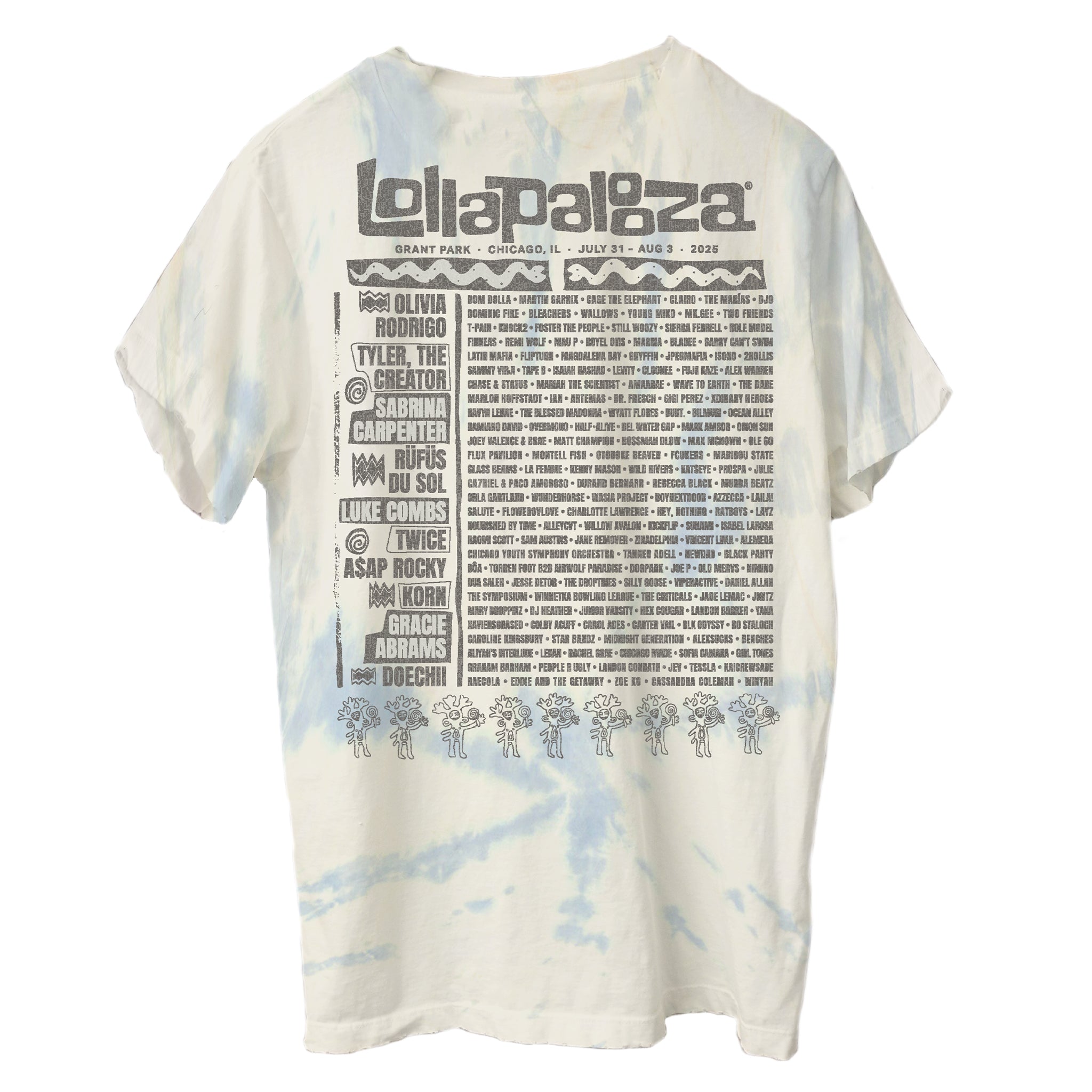 Lollapalooza 2025 ヴィンテージ加工Tシャツ XL Lollipop Lineup Tee – Lollapalooza