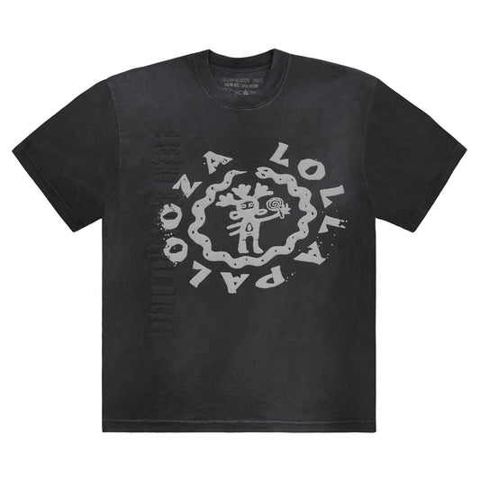 Lollaplaooza x Cactus Plant Flea Market Black Lineup Tee