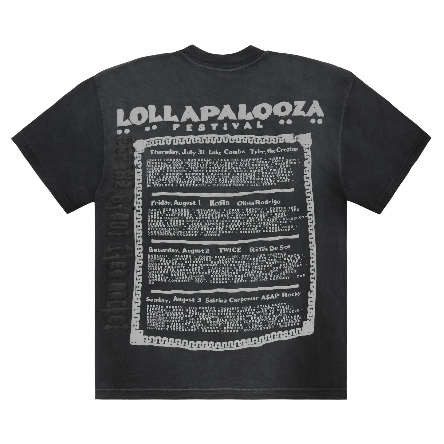 Lollaplaooza x Cactus Plant Flea Market Black Lineup Tee