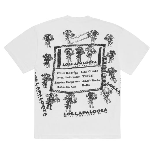 Lollapalooza x Cactus Plant Flea Market White Lineup Tee