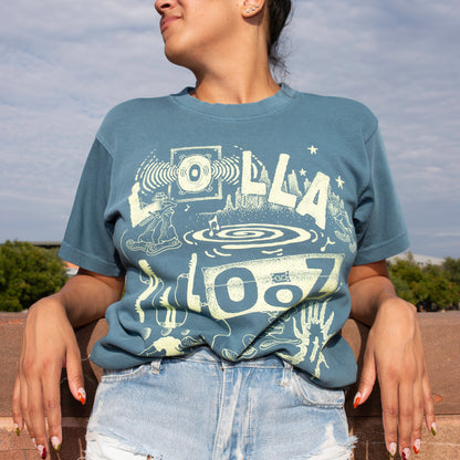 Lolla Collage Lineup Tee - Pebble Blue