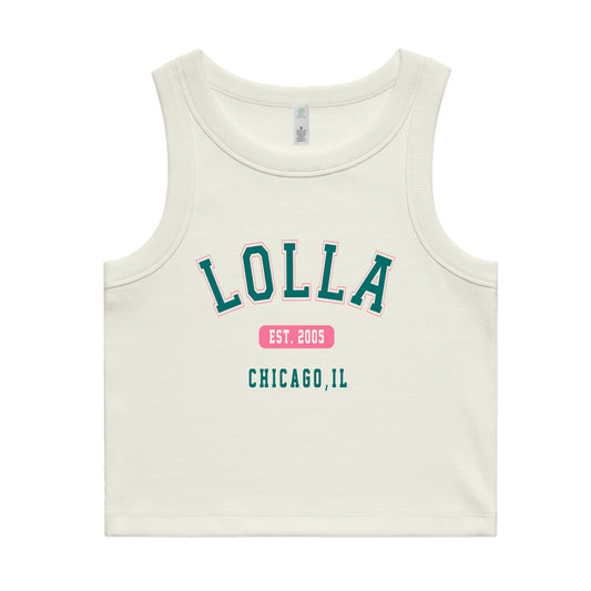 Women's Lolla Collegiate Cropped Tank (Pre-Order)