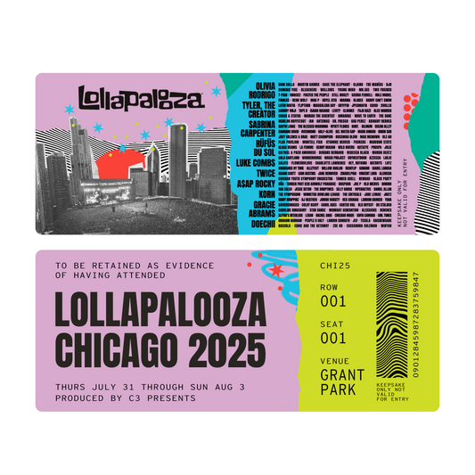 2025 Lollapalooza Souvenir Ticket (Pre-Order)