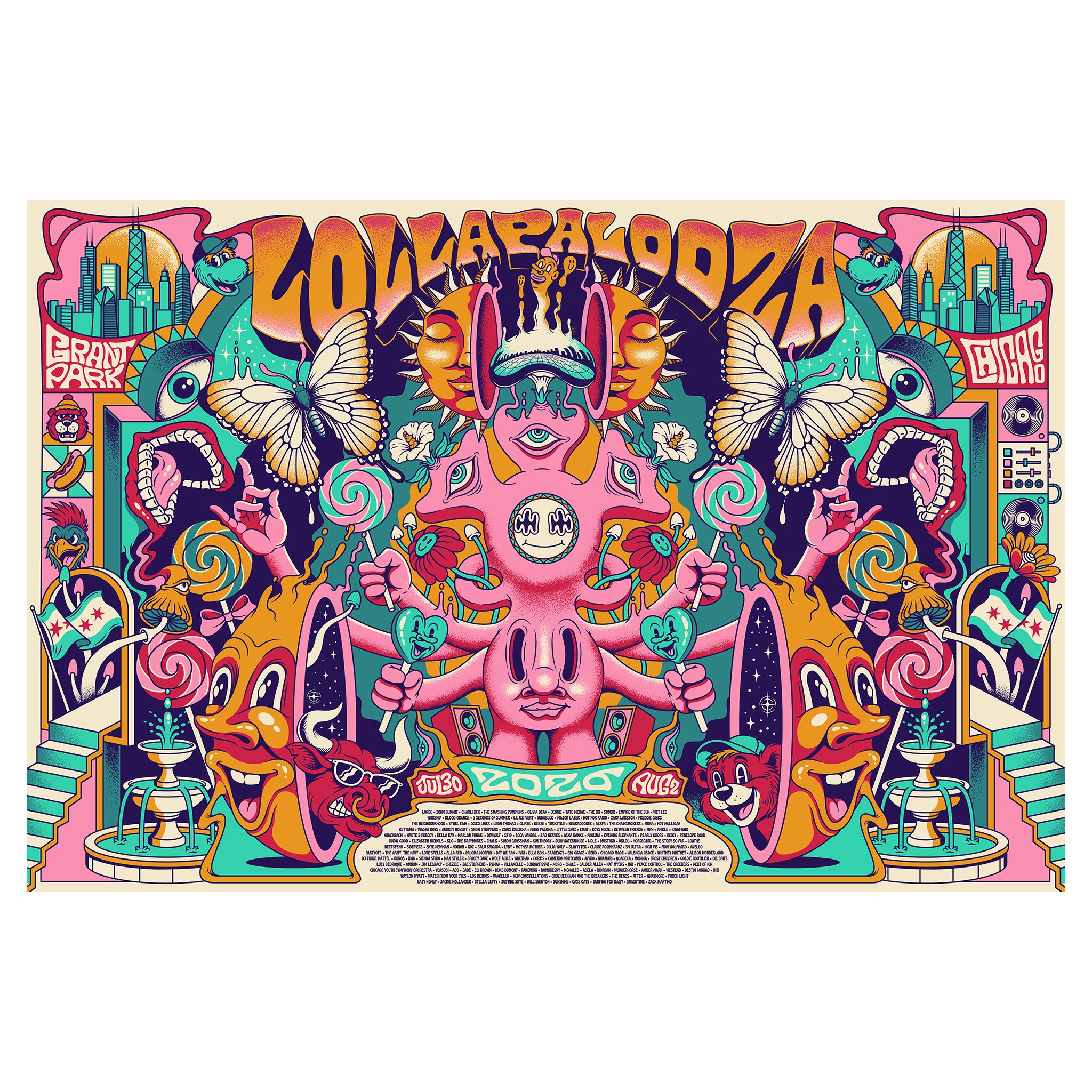 2026 Lollapalooza Signed & Numbered Poster – Lollapalooza Store