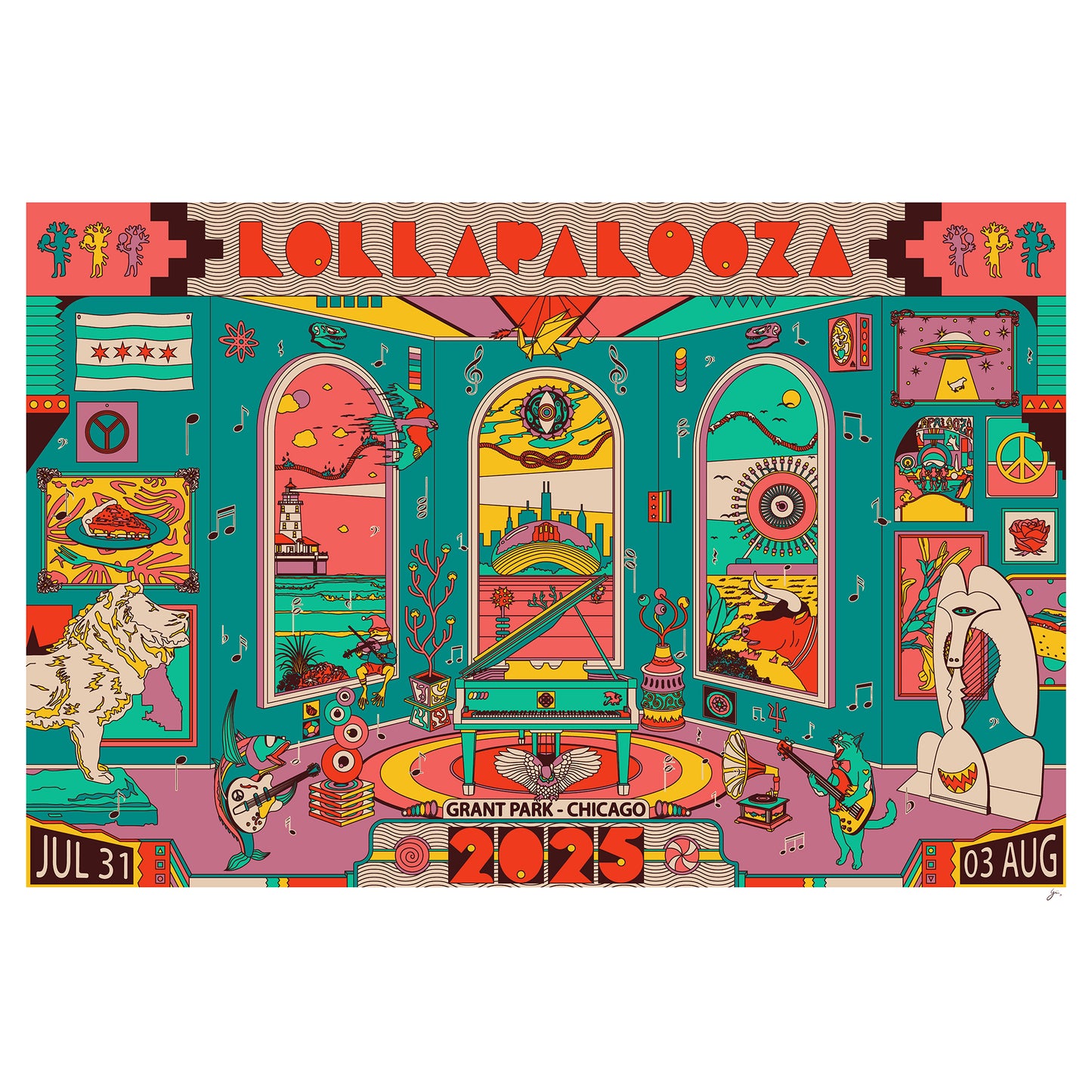 2025 Lollapalooza Signed & Numbered Poster (Pre-Order)