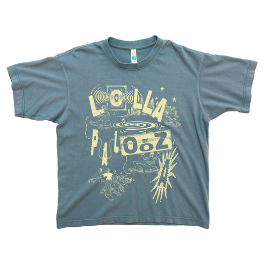 Lolla Collage Lineup Tee - Pebble Blue